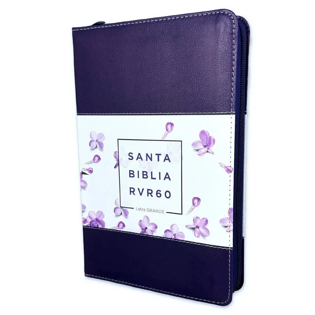 Biblia RVR60 065LG czti Tricolor lila/flores/lila - Biblias