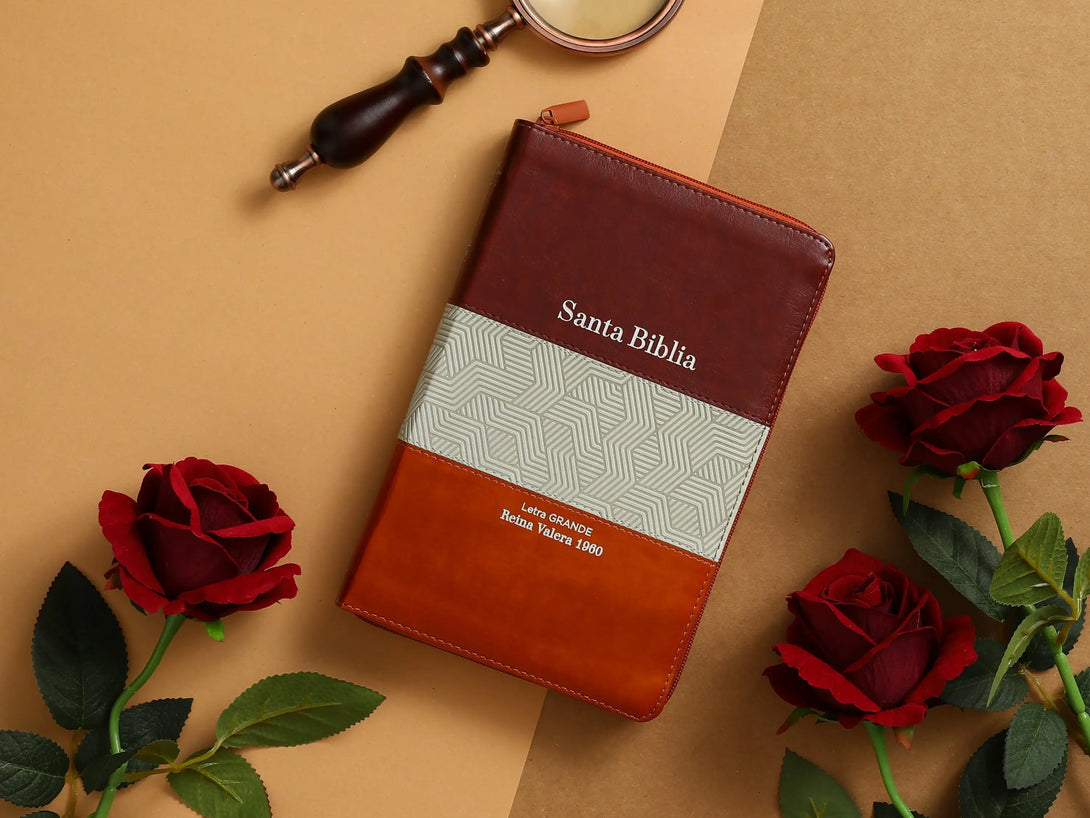 Biblia RVR60 065LG czti Tricolor MarrÃ³n/Beige/cafÃ©