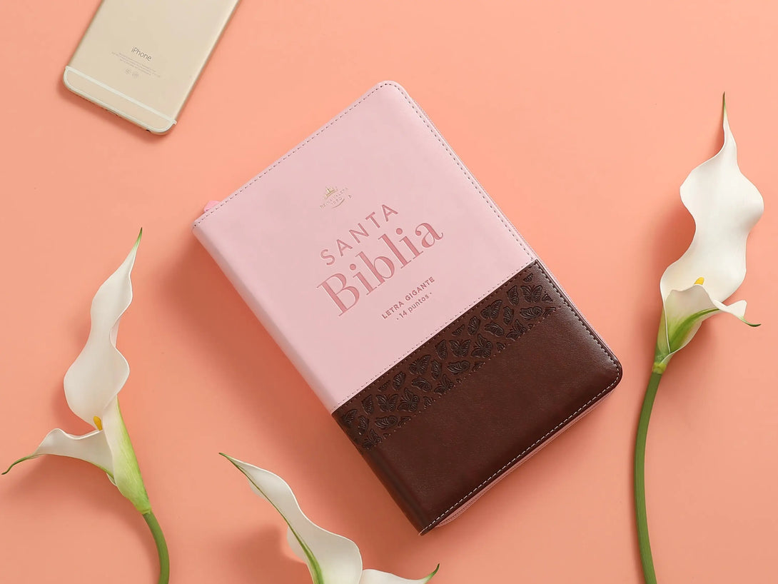 Biblia RVR60 068 czti Lgi CafÃ©/rosa con mariposas - Biblias