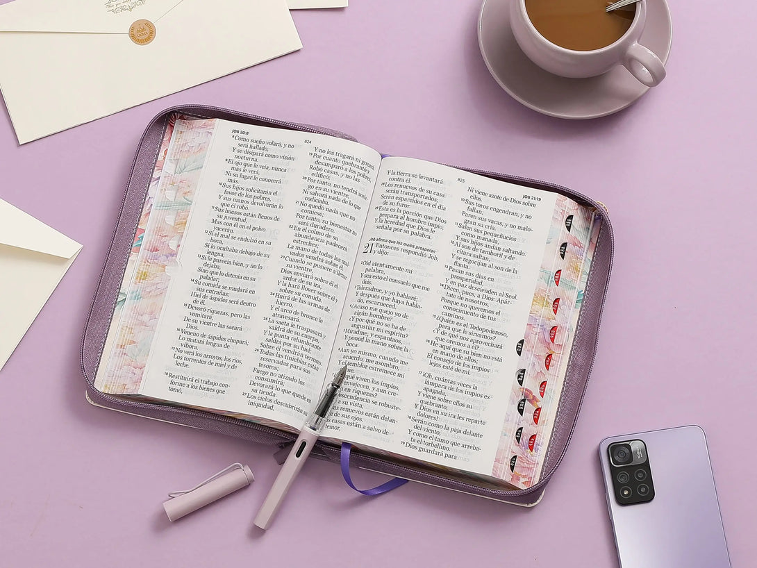 Biblia RVR60 068czti PJR CP jardín lila - Biblias
