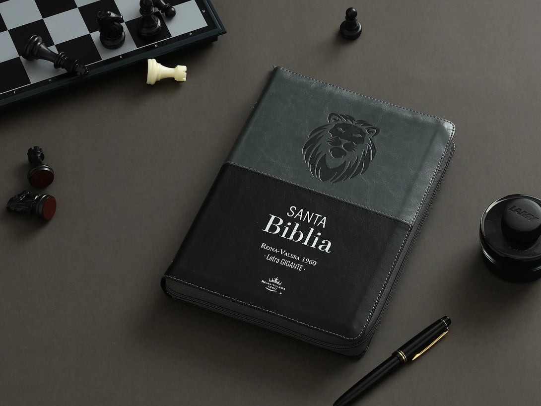 Biblia RVR60 085czti Lgi PJR negro/gris LeÃ³n - Biblias