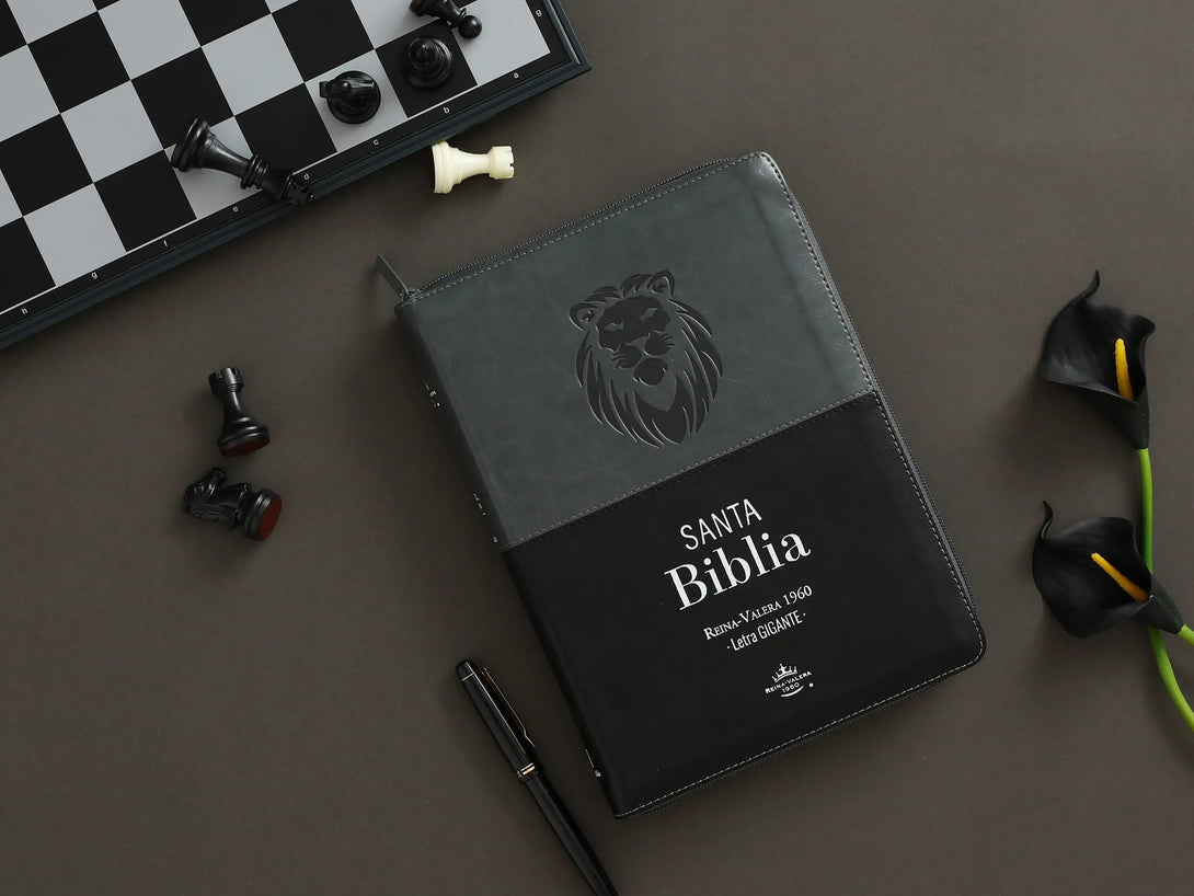 Biblia RVR60 085czti Lgi PJR negro/gris LeÃ³n - Biblias