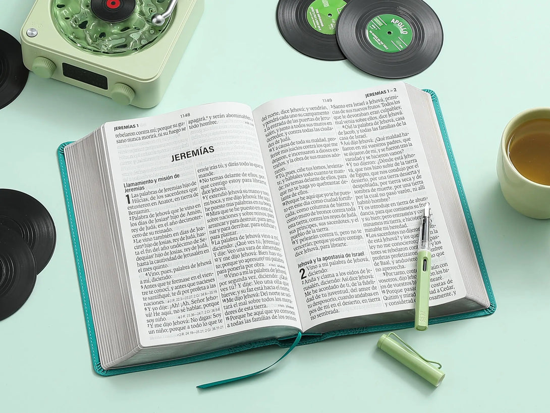 Biblia RVR60 088c LSGi Turquesa Floral - Biblias