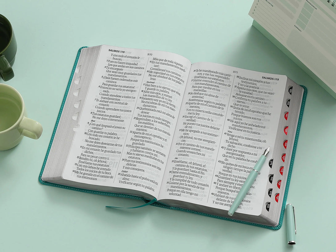 Biblia RVR60 088cti LSGi Turquesa Floral - Biblias