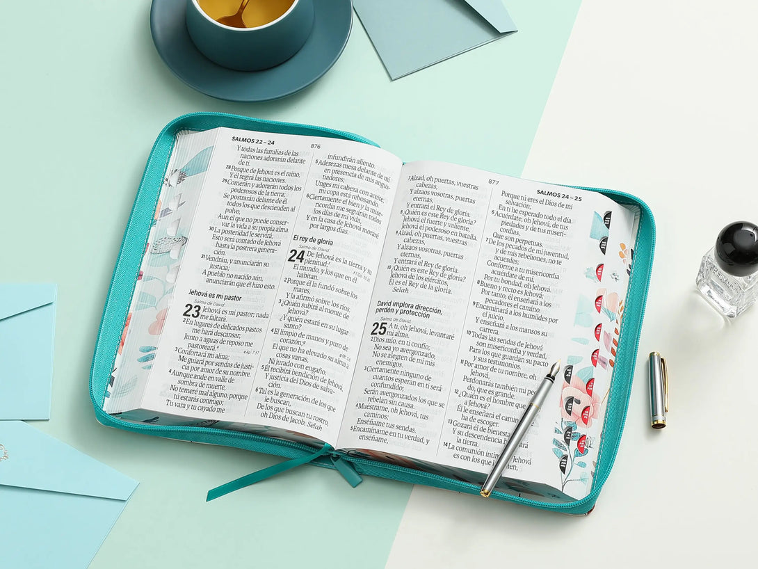 Biblia RVR60 088czti LSGi CP jardín turquesa - Biblias