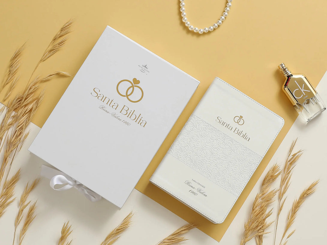 Biblia RVR60 de Bodas Canto Dorado 065cti PJR Con caja