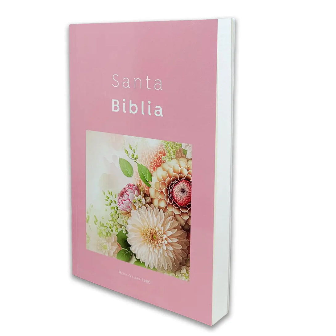 Biblia RVR60 Tamaño Manual - ECO paperback rosa diseño flor
