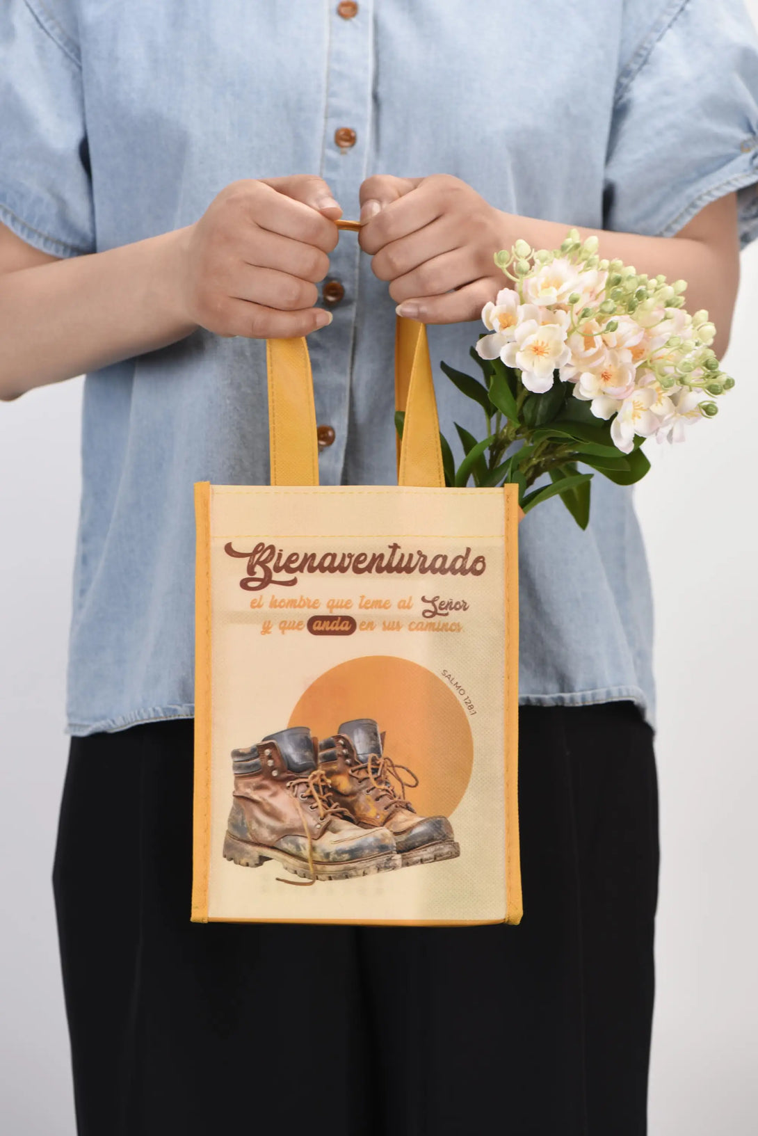 Bolsa Tote bag pequeña a todo color. Bienaventurado