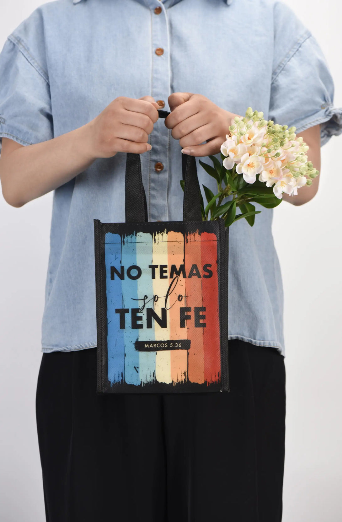 Bolsa Tote bag pequeña a todo color. No temas
