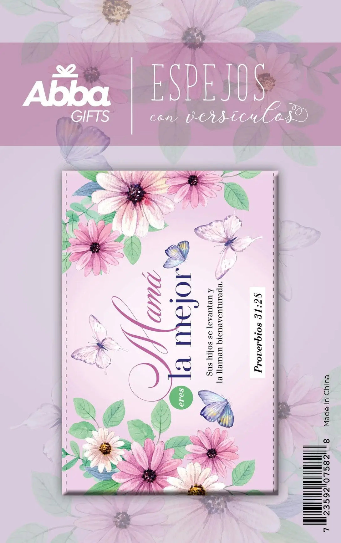 Espejito compacto de cuero. Mamá