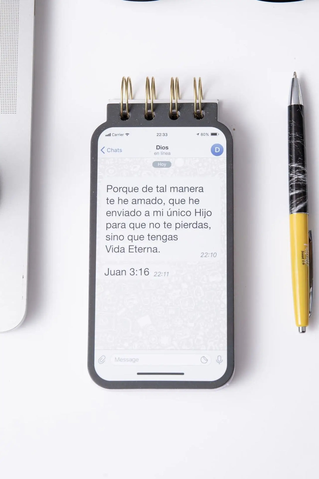 Libreta troquelada Juan 3:16