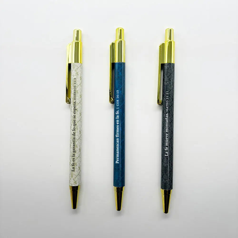 Pack 3 bolígrafos de lujo. Hombre de fe