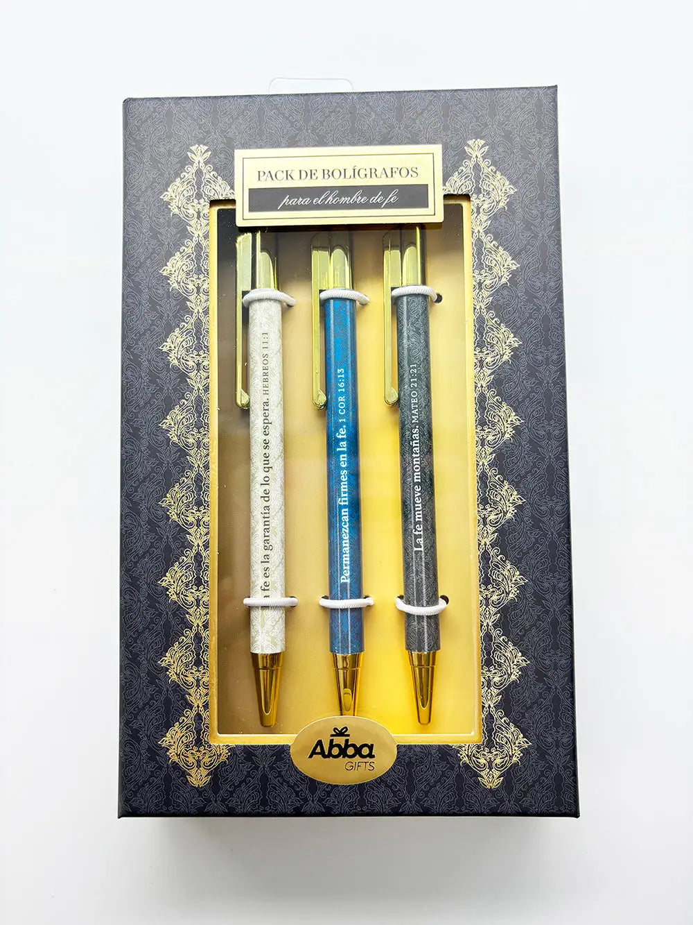 Pack 3 bolígrafos de lujo. Hombre de fe