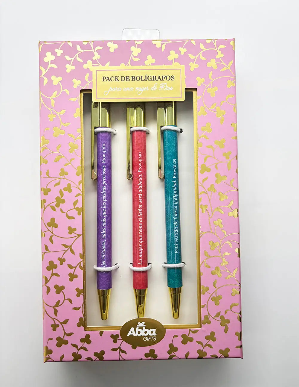 Pack 3 bolígrafos de lujo. Mujer de Dios