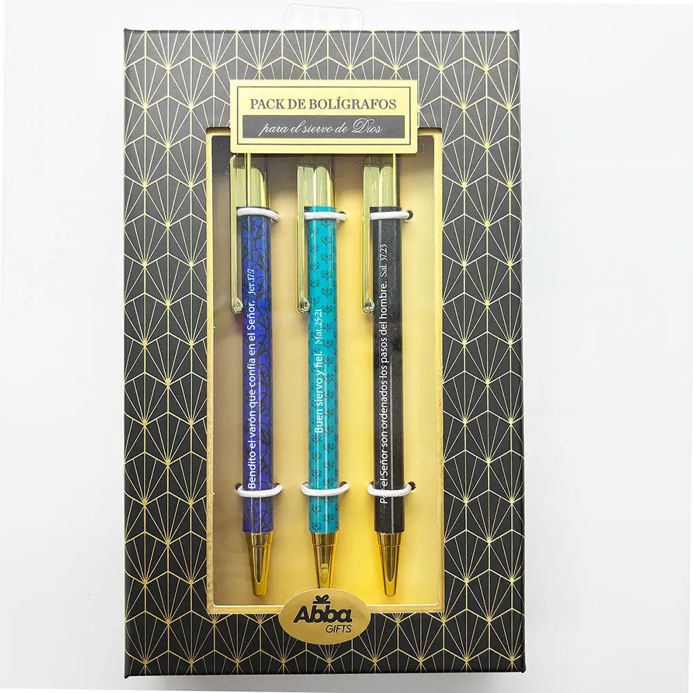Pack 3 bolígrafos de lujo. Siervo de Dios