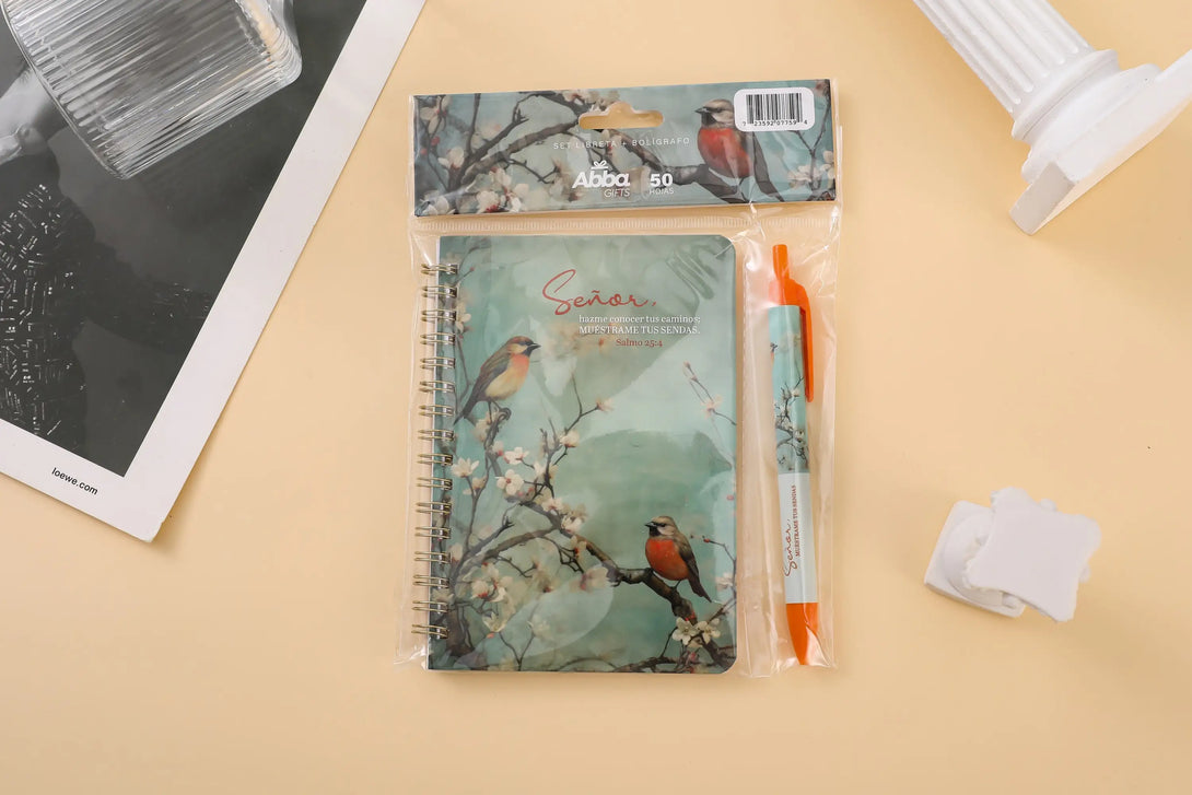Pack libreta anillas con bolígrafo. Señor hazme conocer