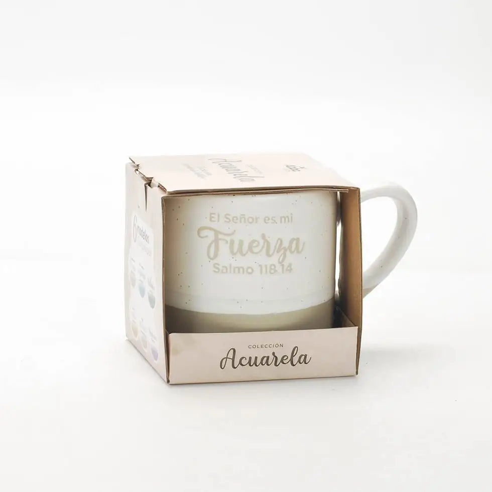 Taza 10 OZ. Colección Acuarela. El Señor es mi fuerza