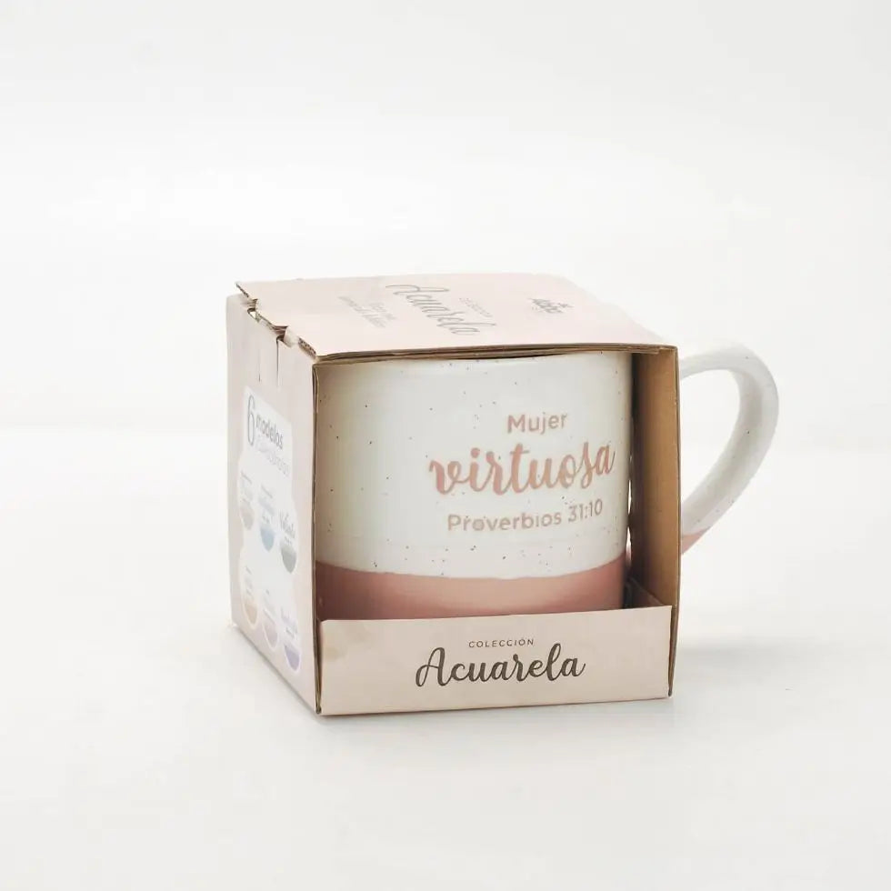 Taza 10 OZ. Colección Acuarela. Mujer virtuosa