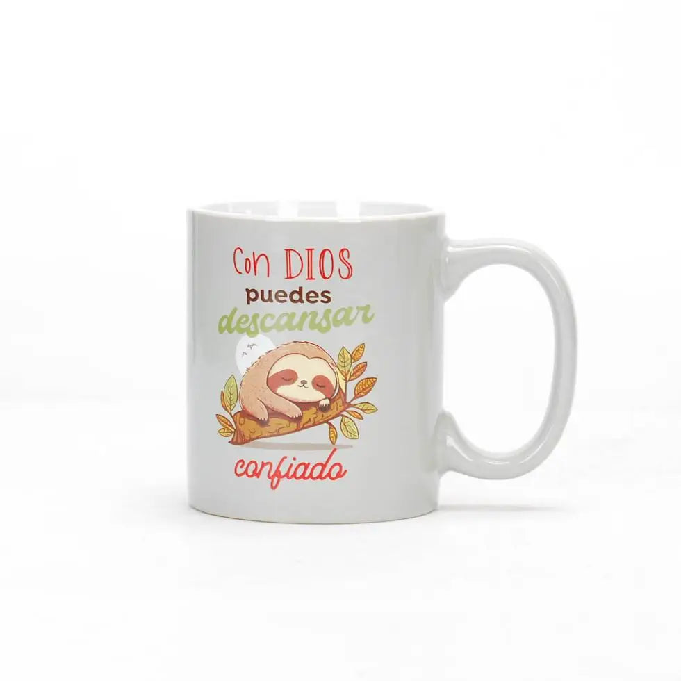 Taza 12 OZ. Colección Comparte. Con Dios puedes descansar