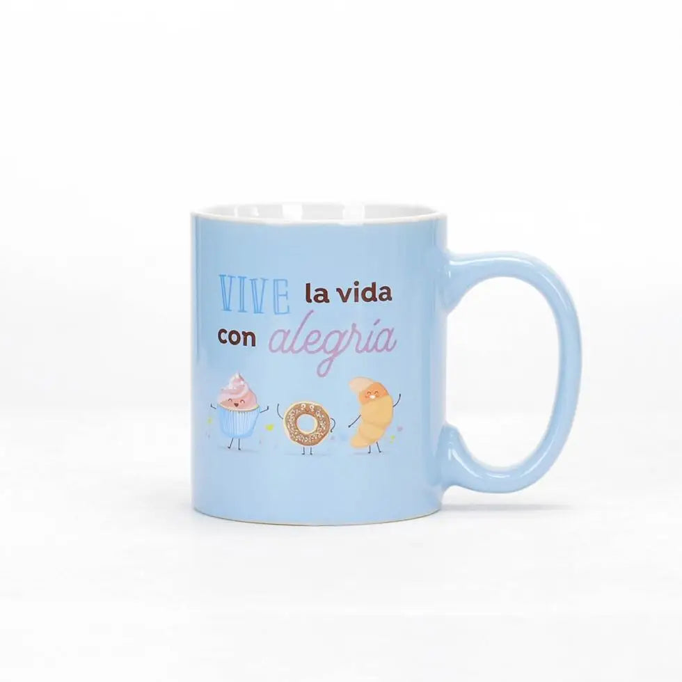 Taza 12 OZ. Colección Comparte. Vive con alegría