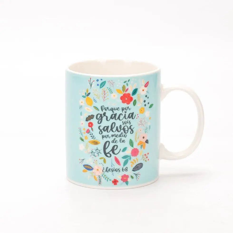 Taza 12 OZ. Colección Ideal. Por gracia sois salvos