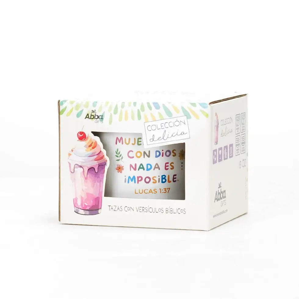 Taza 13 OZ. Colección delicia. Mujer joven