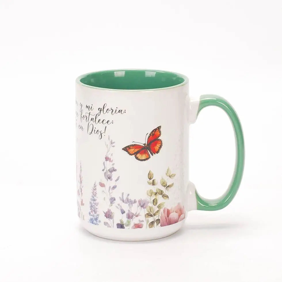 Taza 16 OZ. Colección Primavera. Dios es mi salvacion