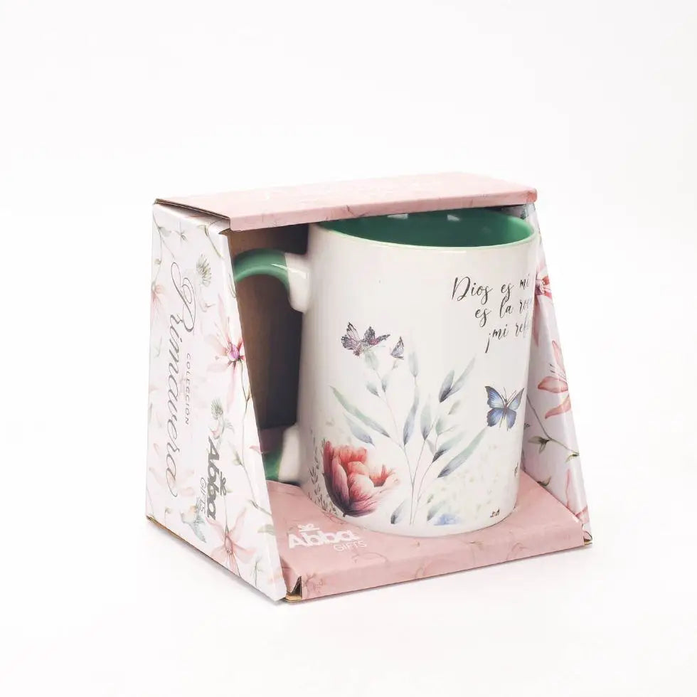 Taza 16 OZ. Colección Primavera. Dios es mi salvacion