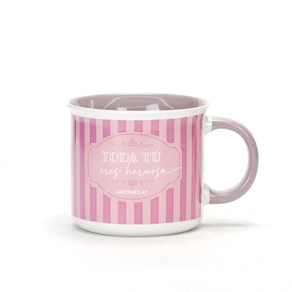 Taza 18 OZ. Colección Mujer Virtuosa. Toda tú eres hermosa.