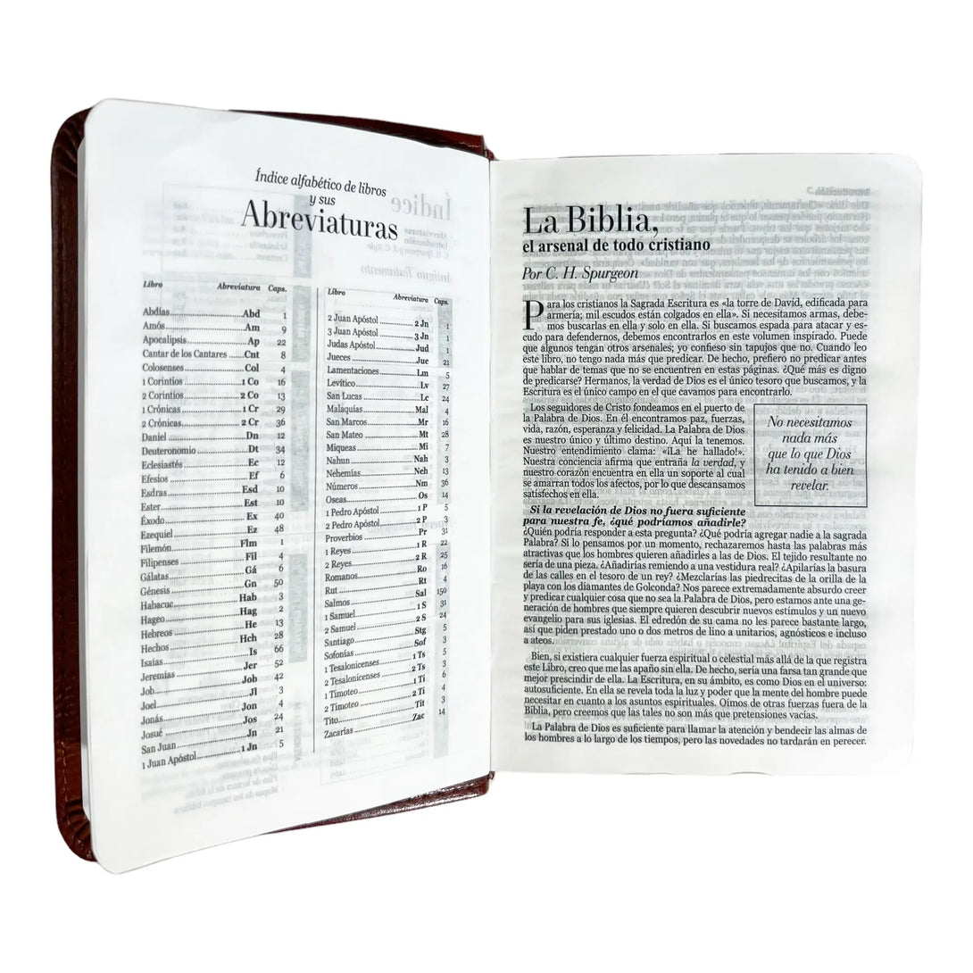 Biblia Reina Valera 1960 de bolsillo Imitación Piel café.