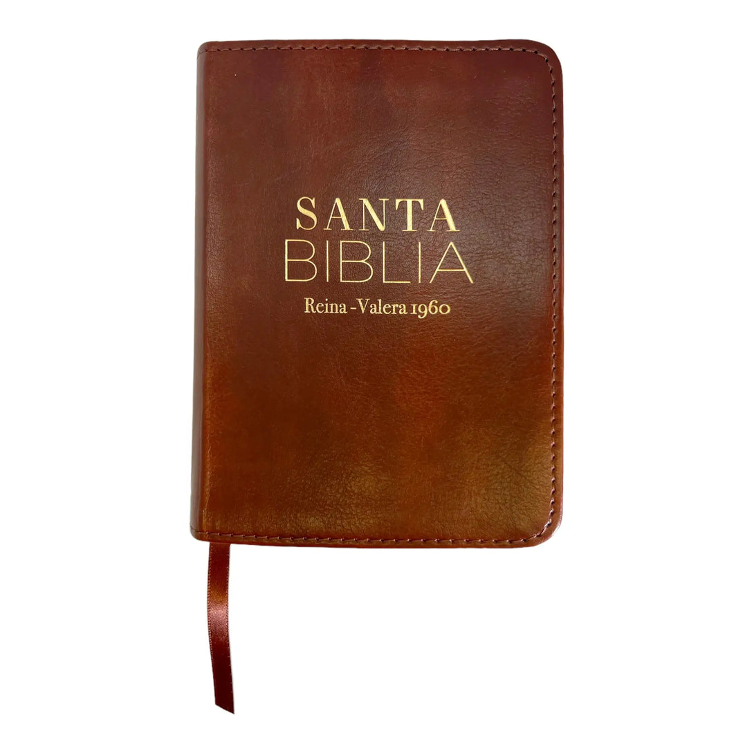 Biblia Reina Valera 1960 de bolsillo Imitación Piel café.