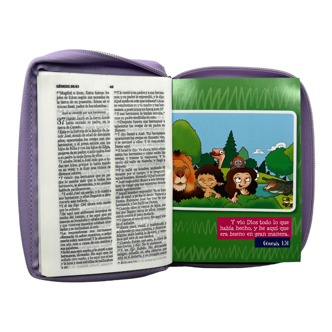 Biblia para niños mi gran viaje RVR 1960 letra grande tamaño mediana  rosa/blanco