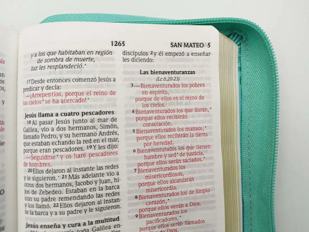 Biblia Reina Valera 2020 Letra Grande 10 puntos tamaño portátil modelo cruz turquesa con cierre
