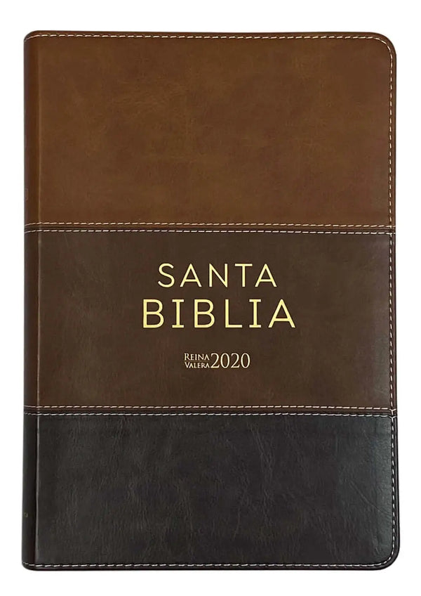 Biblia Reina Valera 2020, tamaño manual, Letra Grande 12 puntos, Colección TriColor Café