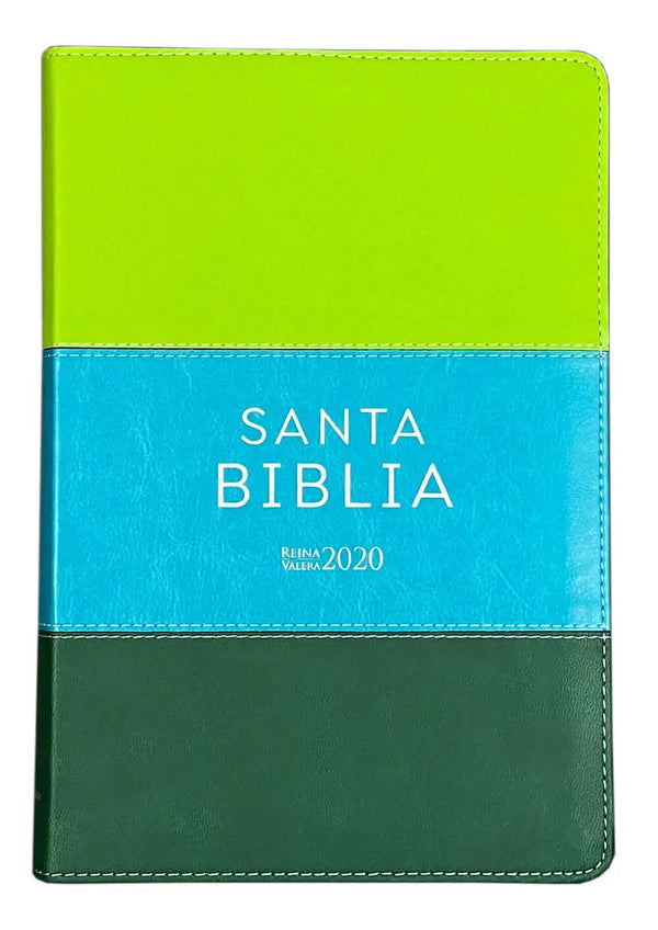 Biblia Reina Valera 2020, tamaño manual, Letra Grande 12 puntos, Colección TriColor Verde