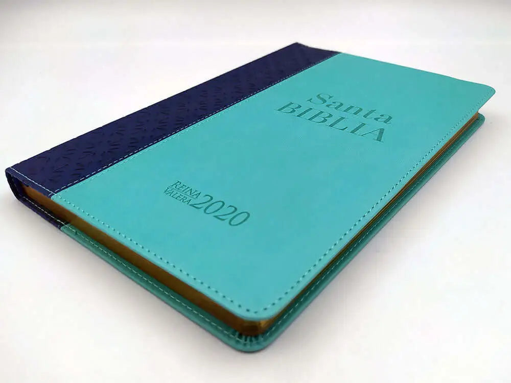 Biblia Reina Valera 2020 ultrafina imitación piel Delicadeza azul/turquesa