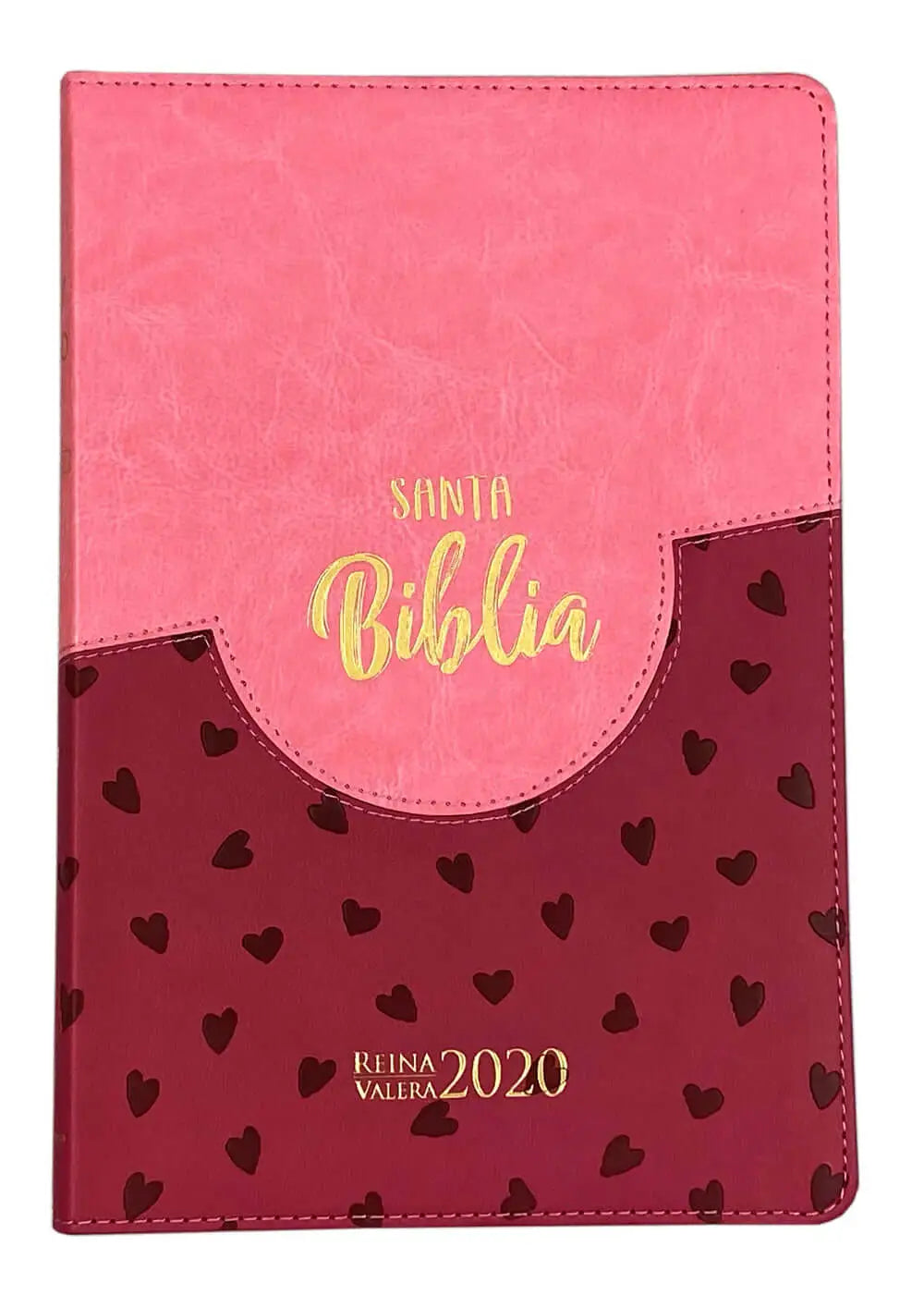 Biblia Reina Valera 2020 ultrafina imitación piel Delicadeza rosa/rosa corazones
