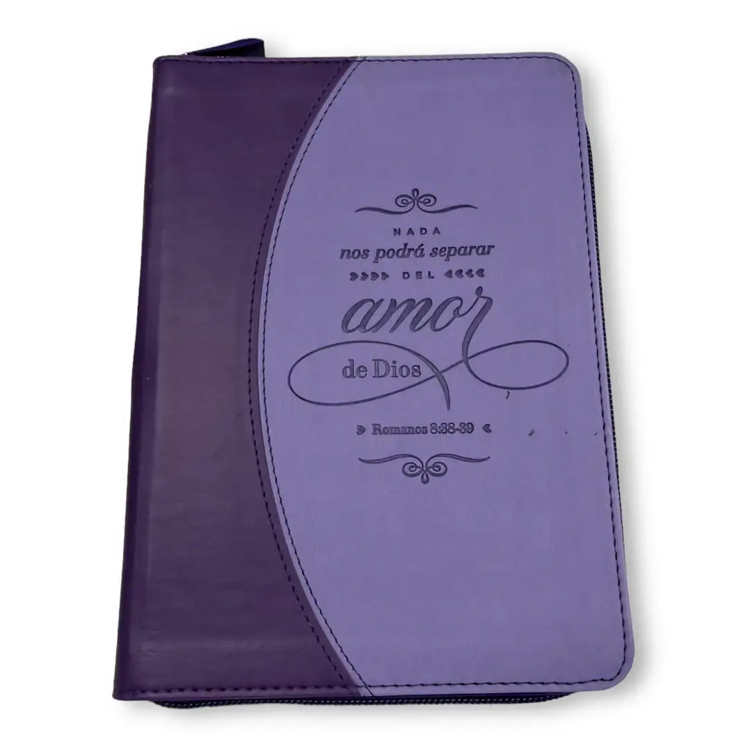 Libreta imitación piel rosa con cierre. Amor de Dios
